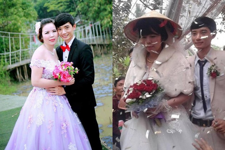 Cặp đôi chồng kém vợ 13 tuổi ở Thanh Hóa hạnh phúc đón con trai đầu lòng - 2 Hình ảnh đám cưới của cặp đôi vào năm 2017