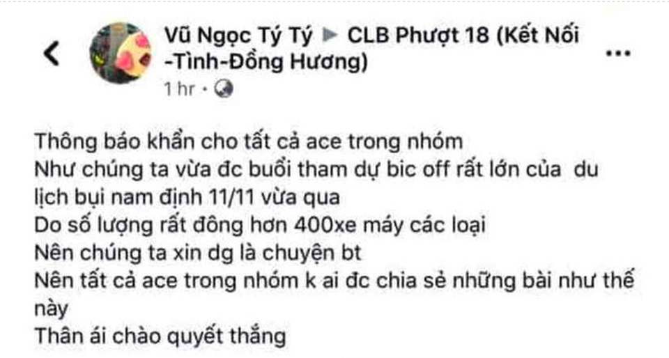 Vụ đoàn "phượt" chặn ngã tư giành đường như... xe ưu tiên: Để đảm bảo an toàn giao thông (!) - 2
Một trong những thành viên tham gia trong đoàn phượt nói về sự việc