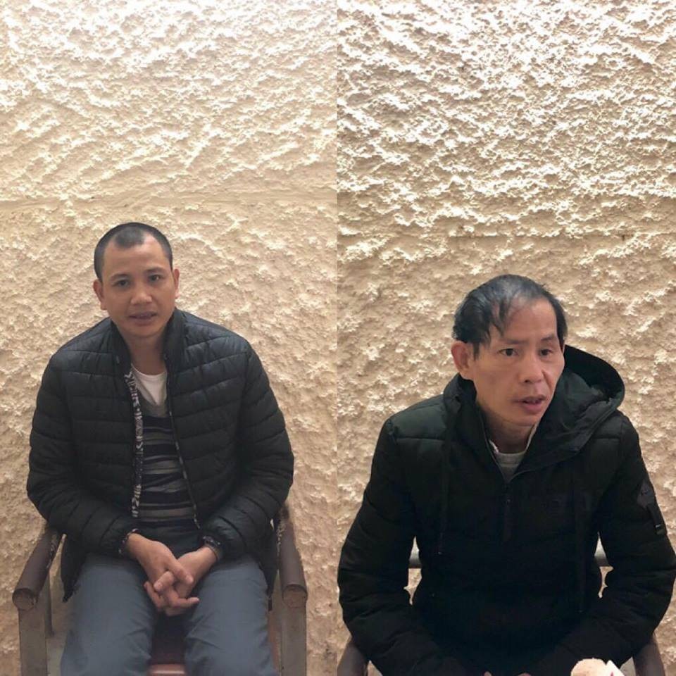 Làm giả văn bản cuả Chủ tịch tỉnh để... khai thác đất trộm - 1 Đình (bên trái) và Lê tại cơ quan điều tra.