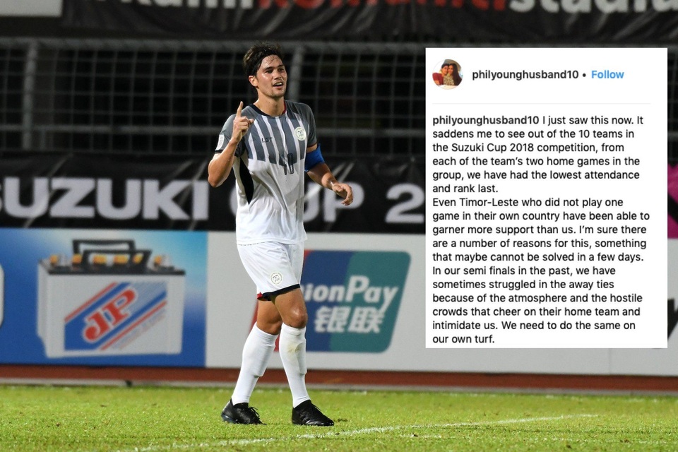 Ngôi sao Philippines “cầu xin” khán giả tới sân ở trận gặp đội tuyển Việt Nam - 1
Phil Younghusband tha thiết mong CĐV Philippines tới sân