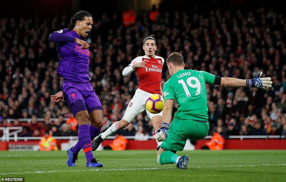 Arsenal 1-1 Liverpool: Nối dài mạch bất bại - 3
van Dijk (trái) rất thiếu duyên ghi bàn