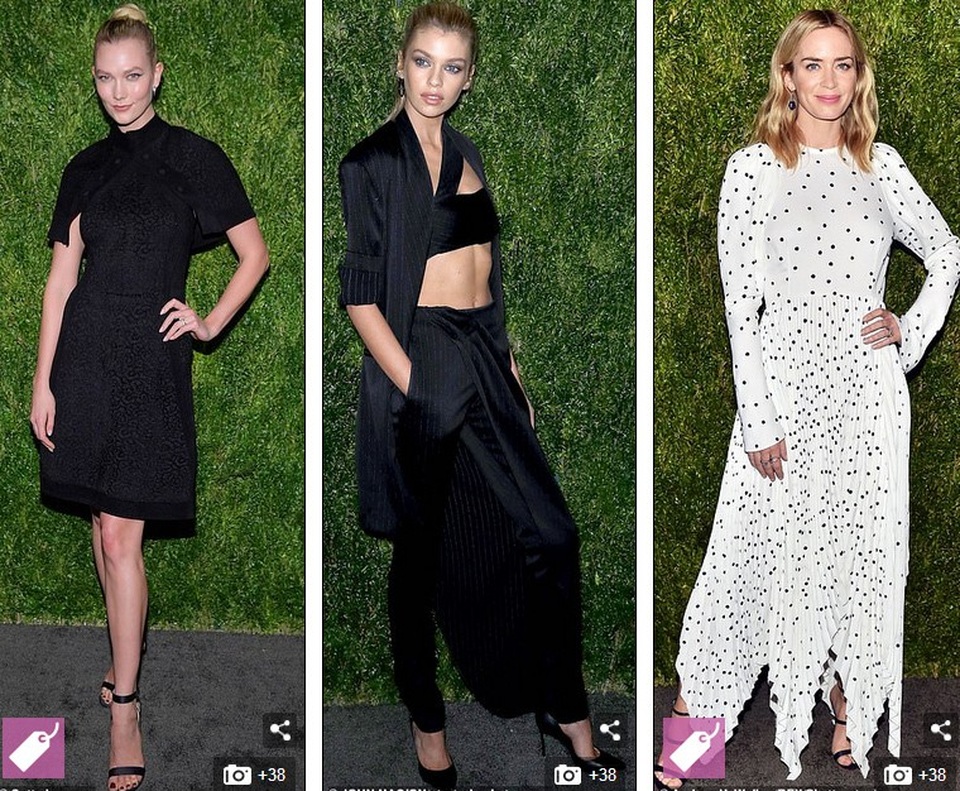 
Stella Maxwell (giữa), Karlie Kloss (trái) và Emily Blunt (phải)
