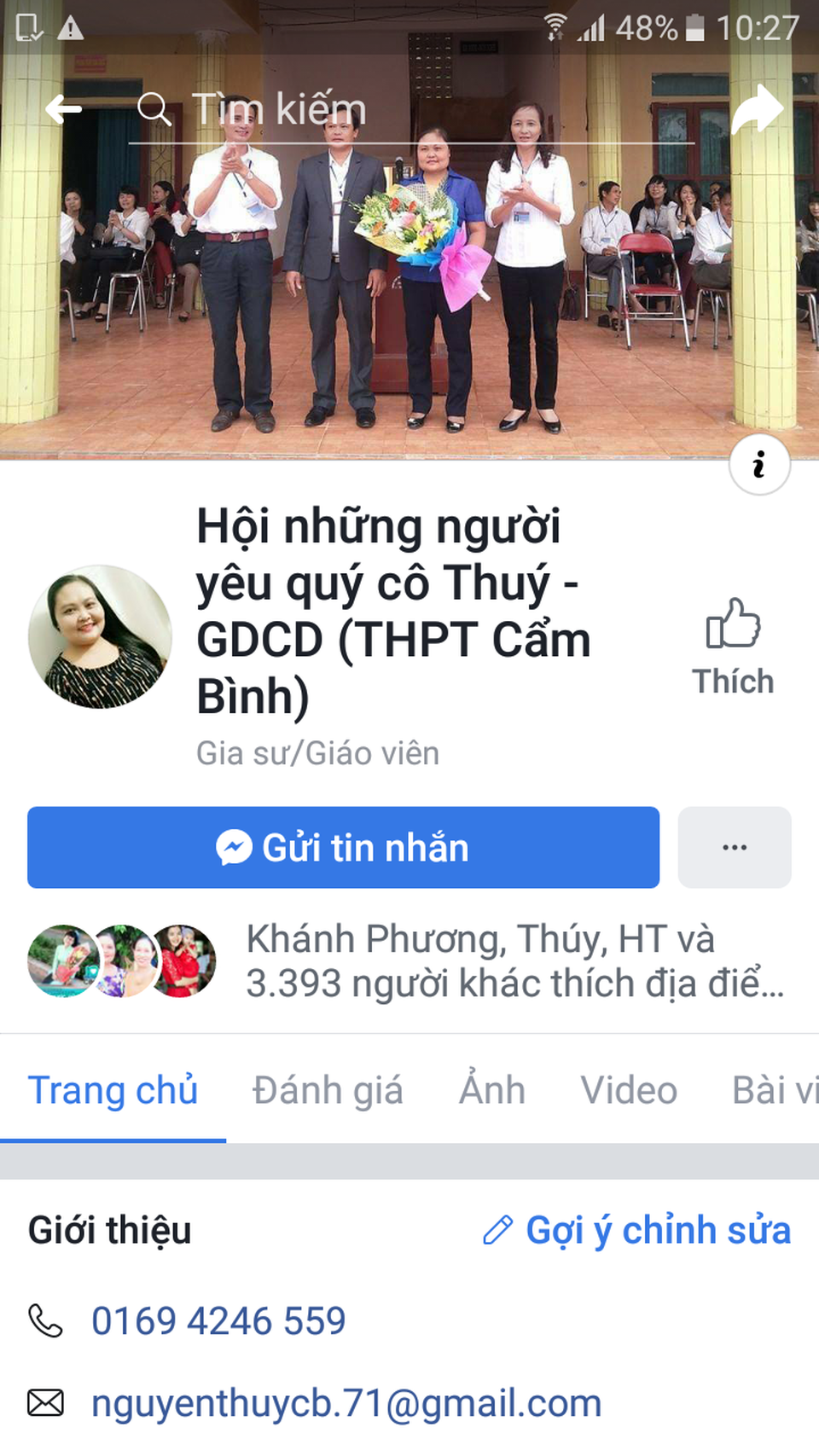 Cô giáo dạy GDCD được học sinh thần tượng lập Fanpage - 1 Fanpage của cô Thúy có gần 4.000 lượt yêu thích.