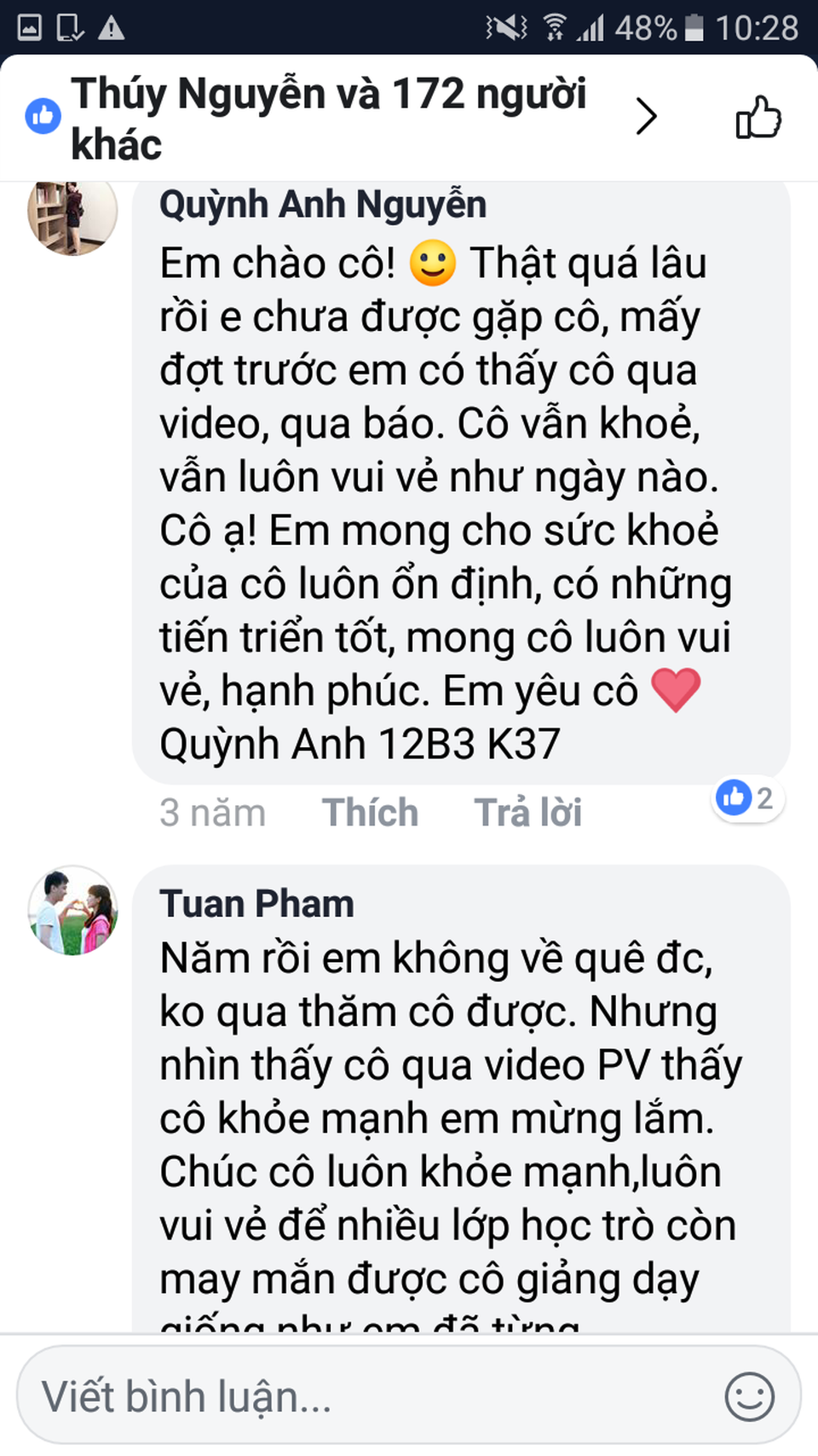 Cô giáo dạy GDCD được học sinh thần tượng lập Fanpage - 2 Rất nhiều thế hệ học sinh đều dành những lời yêu thương trên fanpage đến cô Thúy.