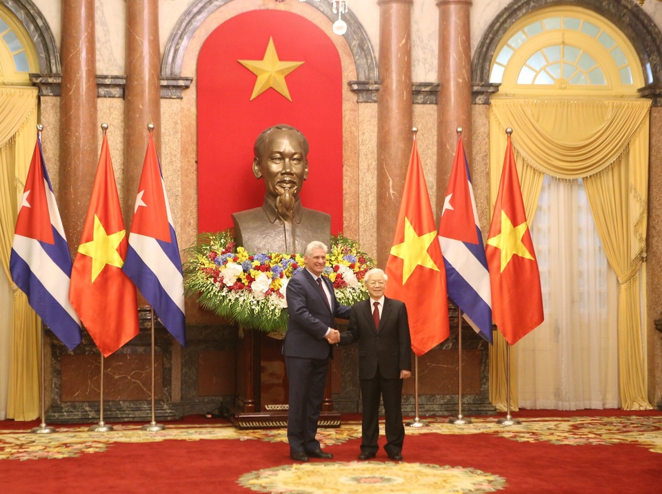 Tổng Bí thư, Chủ tịch nước Nguyễn Phú Trọng chủ trì lễ đón lãnh đạo Cuba - 4