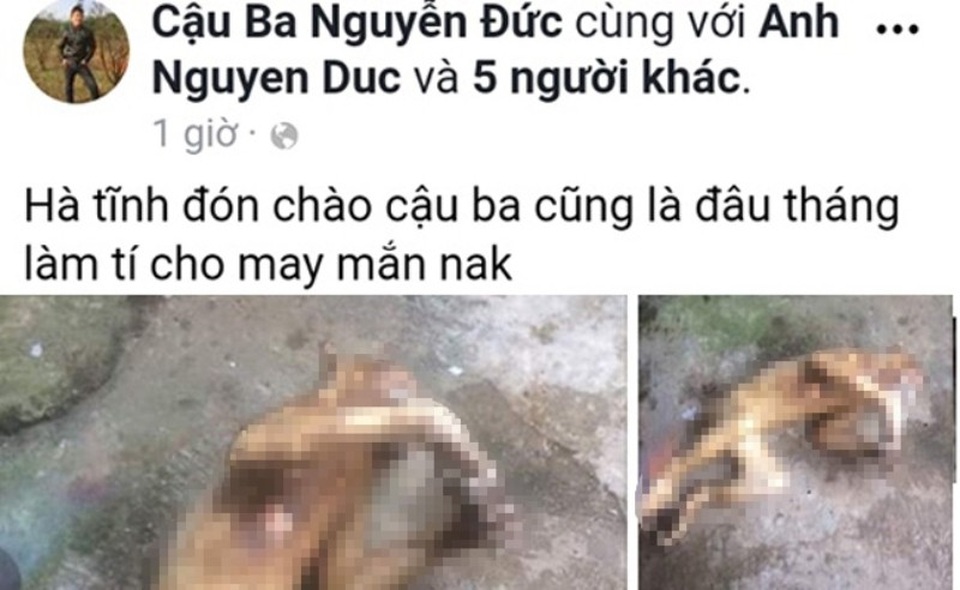 Hình ảnh nam thanh niên khoe ảnh giết khỉ gây bức xúc dư luận trong mấy ngày vừa qua