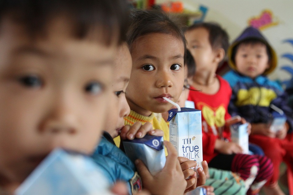 Chúng tôi định vị thương hiệu sữa từ chữ "thật" - 4
Trẻ em tại bản Thung Khạng, bản xa xôi nhất của huyện Quỳ Châu (Nghệ An) uống sữa TH SCHOOL MILK theo Chương trình Sữa học đường. TH SCHOOL MILK là sản phẩm đầu tiên được Bộ Y tế xác nhận hiệu quả trong nghiên cứu cải thiện tình trạng dinh dưỡng và vi chất dinh dưỡng của trẻ em.