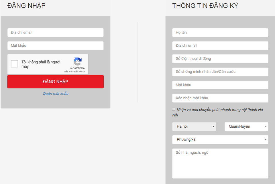 VFF "lên tiếng" sau khi vô tình quảng cáo cho website bán vé online giả mạo - 3 Thông tin người dùng phải đăng ký trước khi thực hiện mua vé online.