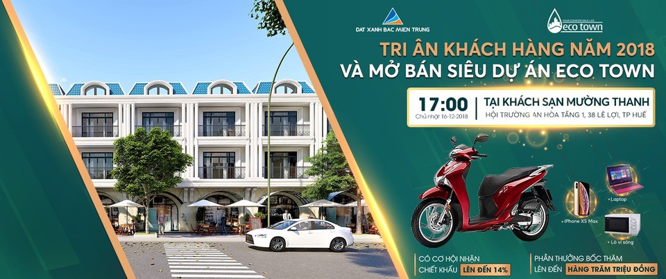 BĐS Huế: Nóng lòng chờ đón lễ mở bán Eco Town - “dự án nóng nhất” cuối năm 2018 - 1 Khách hàng tham dự không chỉ có mức chiết khấu tốt nhất cho dự án Eco Town mà còn được nhận quà tặng từ chủ đầu tư