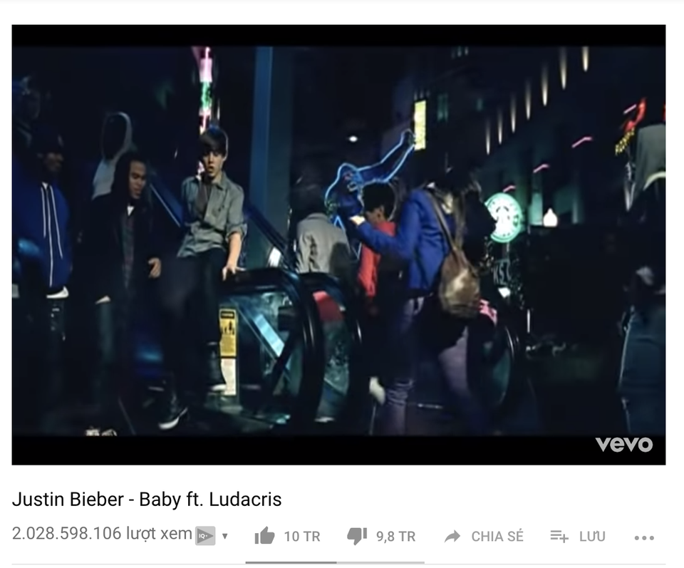 Video tổng kết cả năm của Youtube có tốc độ "dislike" kinh hoàng - 2 Video Baby của Justin Bieber