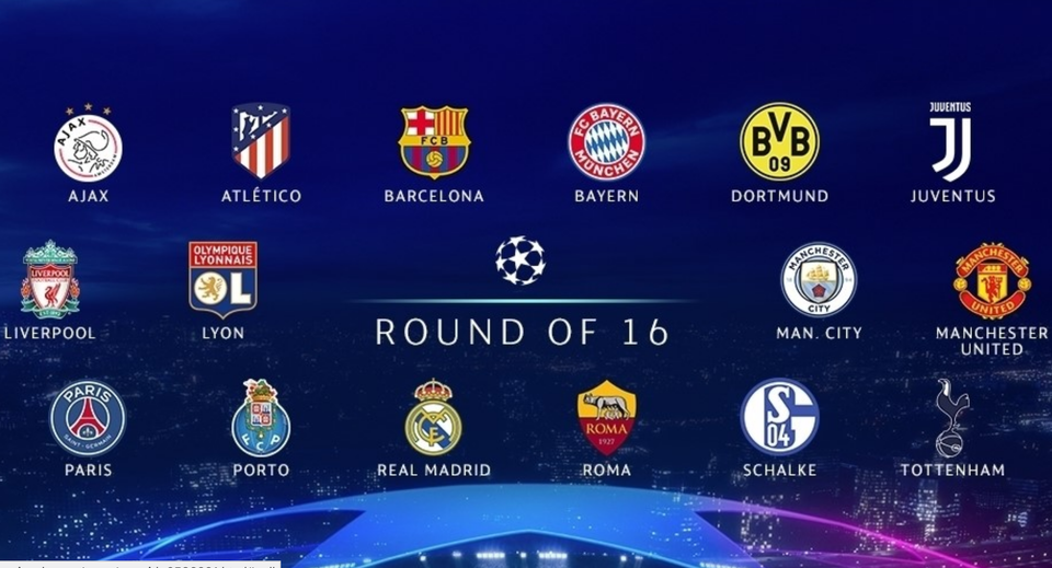 
Danh sách 16 CLB giành quyền vào vòng knock-out Champions League 2018

