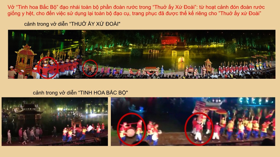 Đạo diễn Phạm Hoàng Nam: “Sự sáng tạo luôn khó và hiếm nên đừng nhận thứ không phải của mình” - 4
Hình ảnh so sánh hai vở diễn sử dụng cùng sử dụng người nông dân biểu diễn