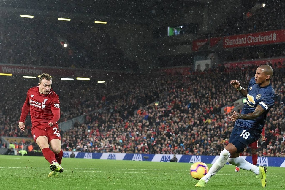 Nhìn lại thất bại thảm hại của Man Utd trên sân Liverpool - 18
Shaqiri chỉ mất có 3 phút để ghi tên trên bảng tỉ số, Young đã hỗ trợ anh ghi bàn