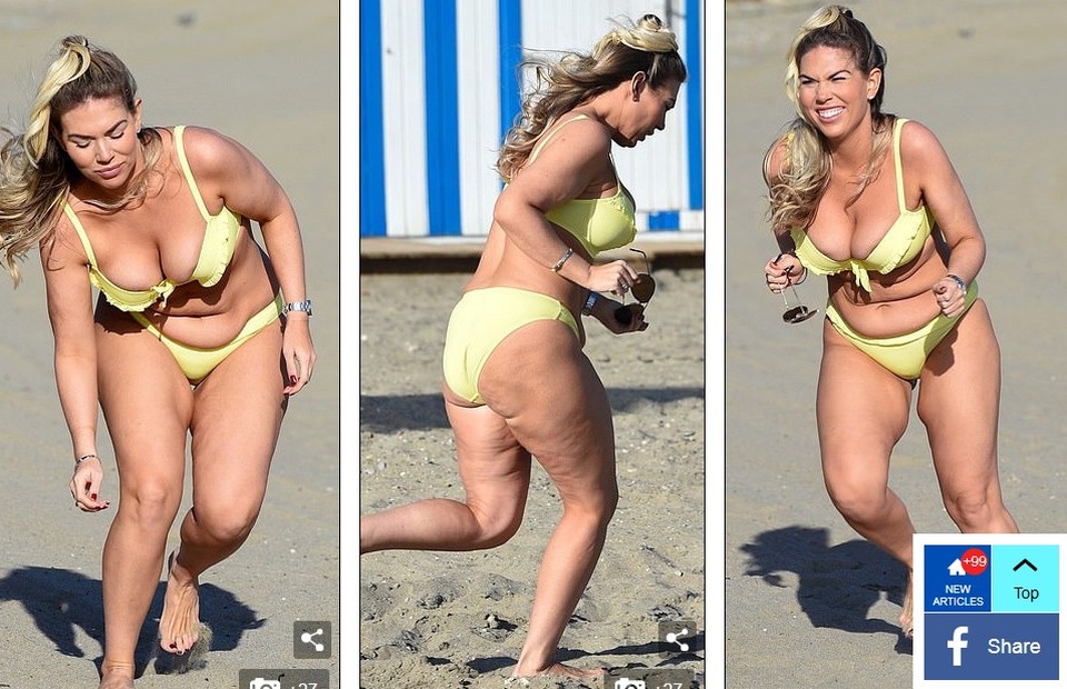 Giảm cân sốc, Frankie Essex lộ da nhăn nheo - 1
Sao truyền hình thực tế Frankie Essex lộ da nhăn nheo, vòng eo ngấn mỡ khi thư giãn trên bãi biển Tenerife ngày 18/12 vừa qua