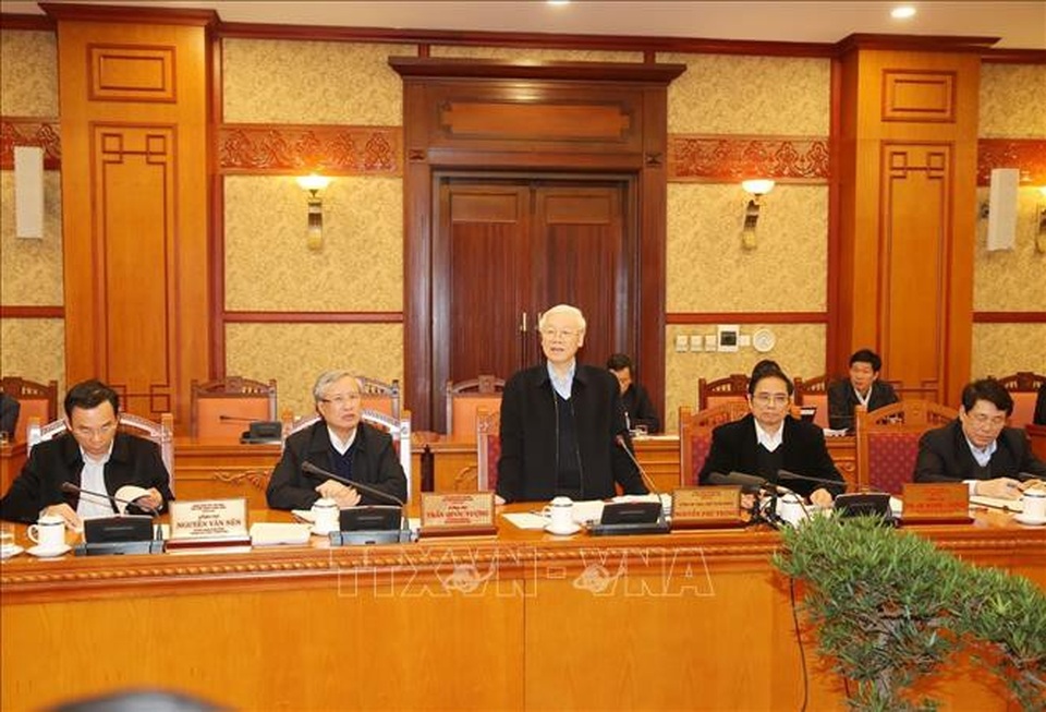 Ban Bí thư cho ý kiến về việc nâng cao chất lượng, rà soát đảng viên - 1
Tổng Bí thư, Chủ tịch nước Nguyễn Phú Trọng chủ trì phiên họp. Ảnh: TTXVN