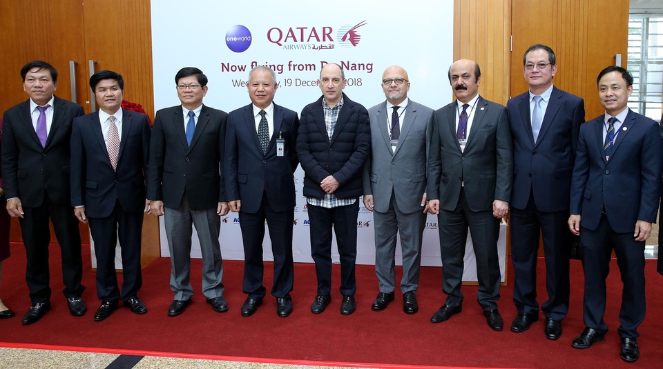 Qatar Airways lần đầu tiên hạ cánh tại Đà Nẵng, Việt Nam - 2 Đây là chuyến bay đầu tiên của Qatar Airways từ Doha tới Đà Nẵng, cũng đồng thời là điểm đến thứ 3 của hãng tại Việt Nam