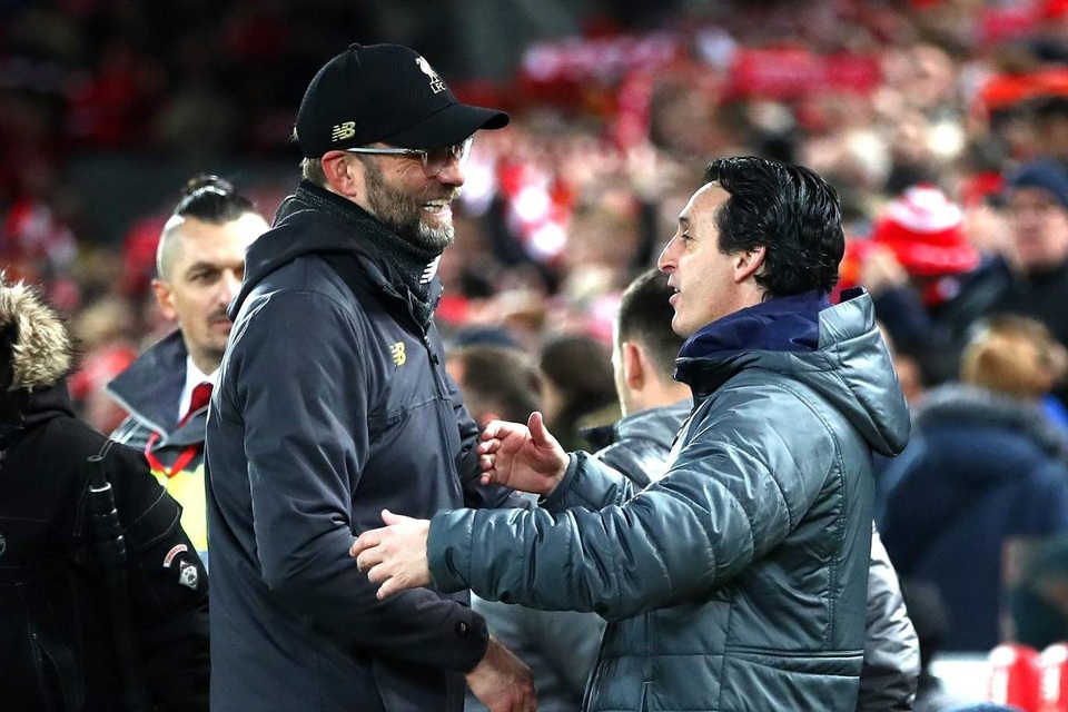 Những khoảnh khắc Liverpool vùi dập Arsenal ở Anfield - 4
Klopp gặp lại Emery, lượt đi hai người đã hòa 1-1 ở Emirates