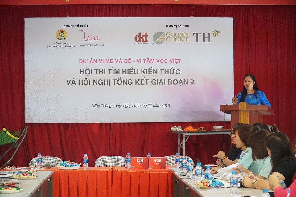 Người lao động hào hứng trong hội thi tìm hiểu kiến thức chăm sóc sức khỏe - 2
Bà Bùi Thanh Giang - Ủy viên ban thường vụ, Trưởng Ban Nữ công, Liên đoàn Lao động TP. Hà Nội phát biểu tại phần khai mạc của Hội nghị.