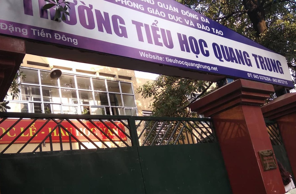 Học sinh trường Quang Trung bị bạn tát: Cô giáo phủ nhận việc "chỉ đạo" - 3 Trường tiểu học Quang Trung, nơi xảy ra sự việc. (Ảnh: Mỹ Hà).