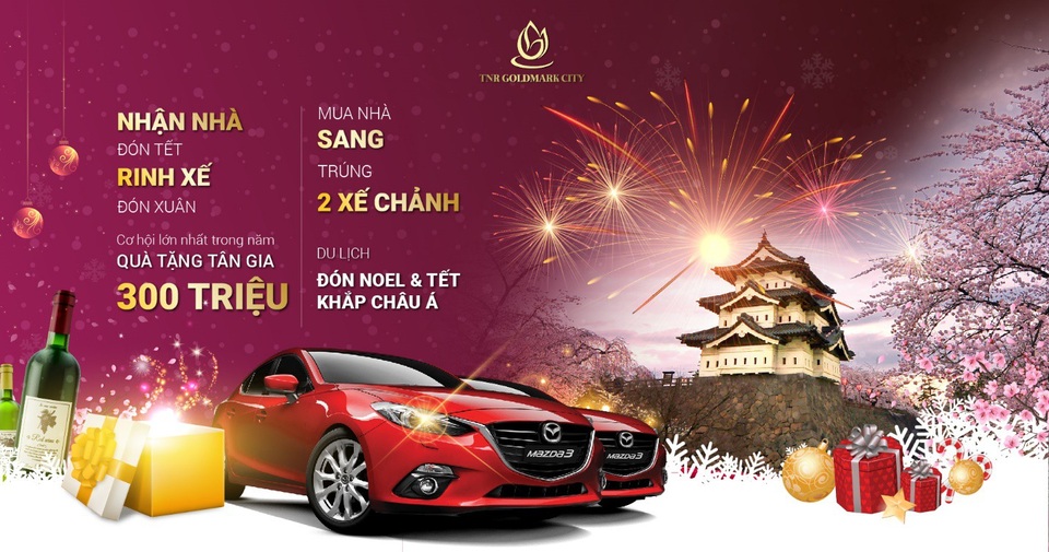 Cơ hội nhận 2 xe Mazda 3 và nhiều quà tặng giá trị khi mua nhà cuối năm - 1 Ảnh 1: Bùng nổ quà tặng cuối năm tại TNR Goldmark City