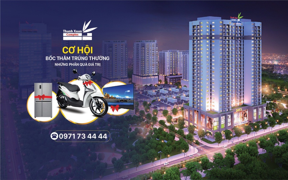 Mở bán 65 căn hộ Vip nhất dự án Thanh Xuân Complex - 2 Các phần quà bốc thăm may mắn với giải nhất là 01 xe liberty.