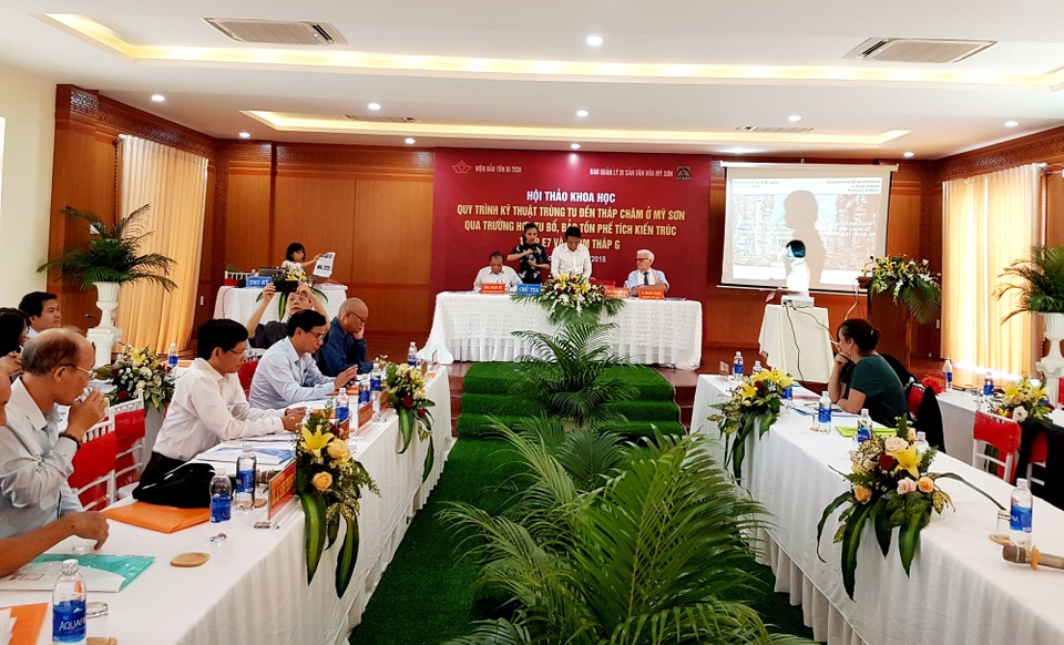 Công tác trùng tu các đền tháp ở Mỹ Sơn mang lại giá trị gốc của di sản - 1 Hội thảo về trùng tu tháp E7 và nhóm tháp G tại Mỹ Sơn