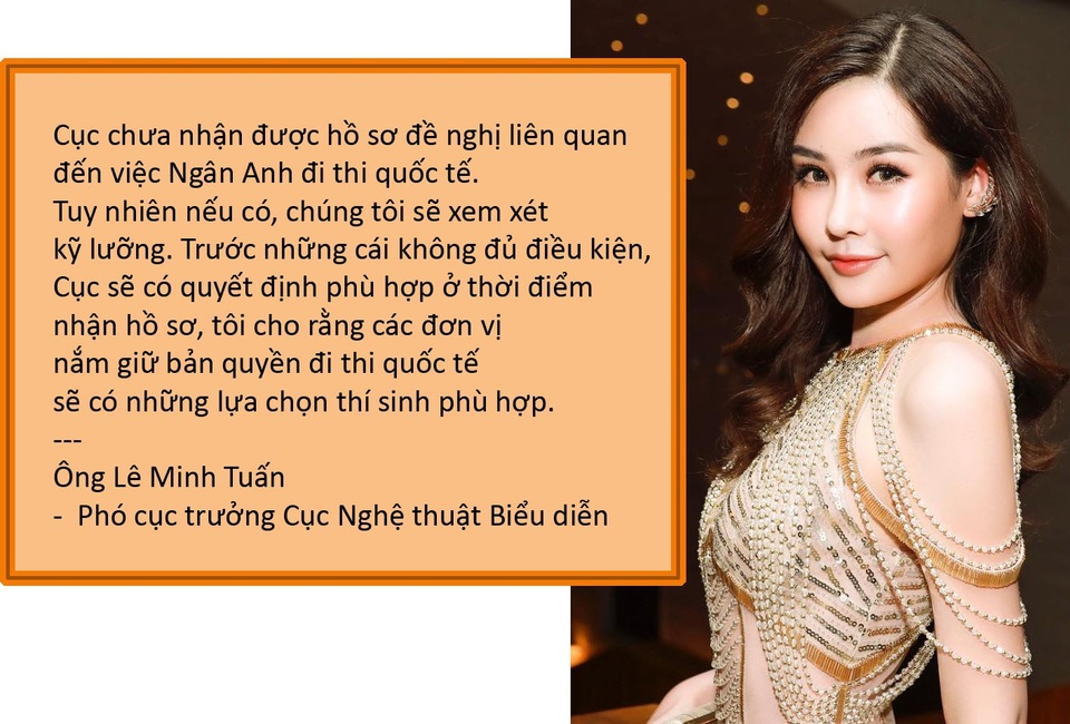 Xem thêm: Lê Âu Ngân Anh không được cấp phép dự thi sắc đẹp quốc tế?