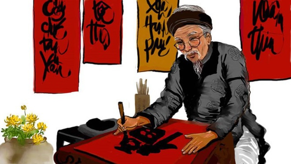 Tái hiện cảnh sĩ tử lều chõng đi thi trong Hội chữ Xuân 2018 - 3 Các ông đồ tham gia cho chữ ở Hội chữ Xuân 2018 đều trải qua những kỳ sát hạch rất kỹ càng và nghiêm túc.