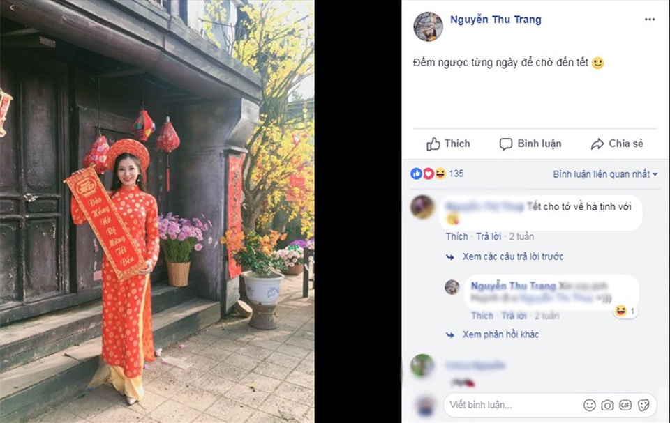 Hot girl Việt tưng bừng khoe ảnh đón Tết rực rỡ - 11
Imiss Thăng Long Thu Trang khoe sắc xuân, chia sẻ háo hức đến ngày Tết.
