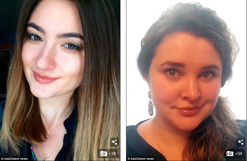 Hai cô gái trẻ Kriskentia Alexeenko, 25 tuổi (phải) và Ulyana Son, 28 tuổi, nằm trong danh sách những nạn nhân thiệt mạng trong vụ rơi máy bay ở Nga.