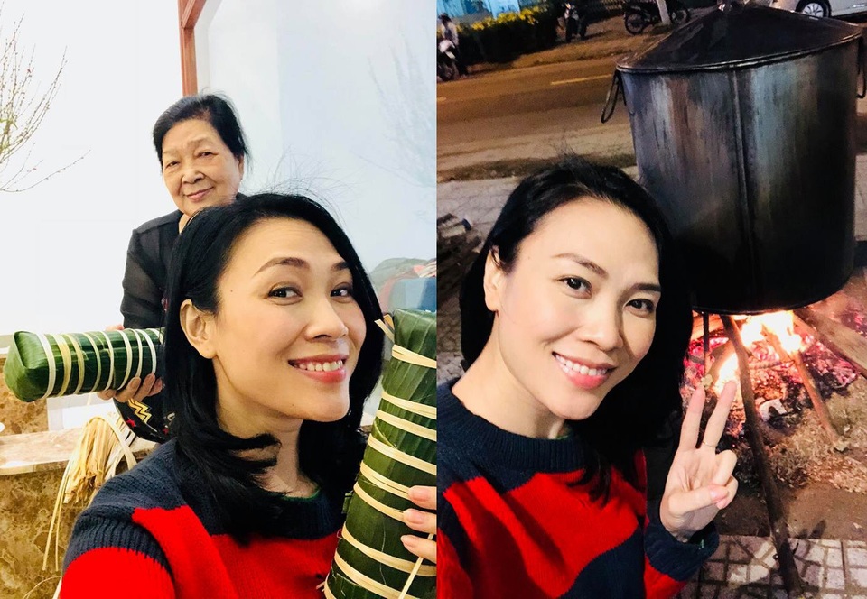 Sau những ngày cuối năm bận rộn vì các chuyến từ thiện, ca sĩ Mỹ Tâm đã trở về Đà Nẵng đón Tết cùng gia đình. Như truyền thống, nữ ca sĩ luôn dành thời gian để gói bánh tét, làm mứt dừa, mứt gừng... và vô cùng vui vẻ, hạnh phúc sum họp bên gia đình đầm ấm.