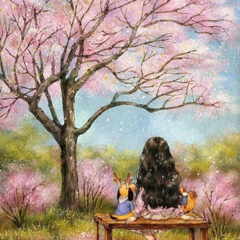 Bộ tranh khiến bạn ấm lòng nếu Valentine này vẫn cô đơn - 7 Đến mùa xuân, mình cũng đi ngắm hoa như ai