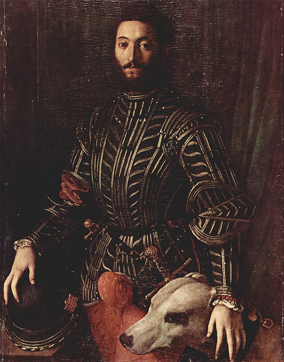 Chân dung những chú chó xuất hiện trong siêu phẩm hội họa - 6 Bức “Guidobaldo della Rovere” (1532) thực hiện bởi họa sĩ người Ý Agnolo Bronzino, hiện đang trưng bày tại bảo tàng nghệ thuật Palazzo Pitti, Florence, Ý.
