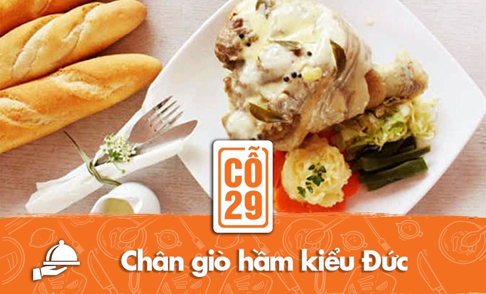 Tiệc hội nhóm: Hấp dẫn hơn với những cách chế biến mới lạ - 2 Chân giò hầm kiểu Đức