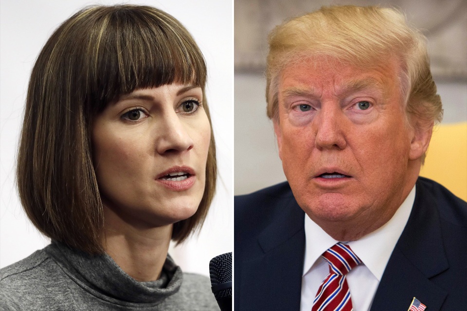 Ông Trump “phản pháo" khi bị tố quấy rối nhân viên lễ tân - 1 Rachel Crooks và Tổng thống Donald Trump (Ảnh: REX)
