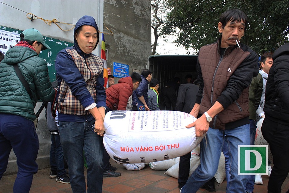 Cá được chuyển dần từ xe tải xuống.