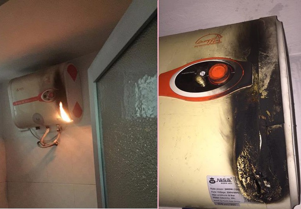 Mua bình nước nóng không rõ nguồn gốc: Đừng rước hoạ vào thân! - 1 Bình nước nóng hiệu Nasuta gặp vấn đề gây cháy, nổ trong quá trình sử dụng.