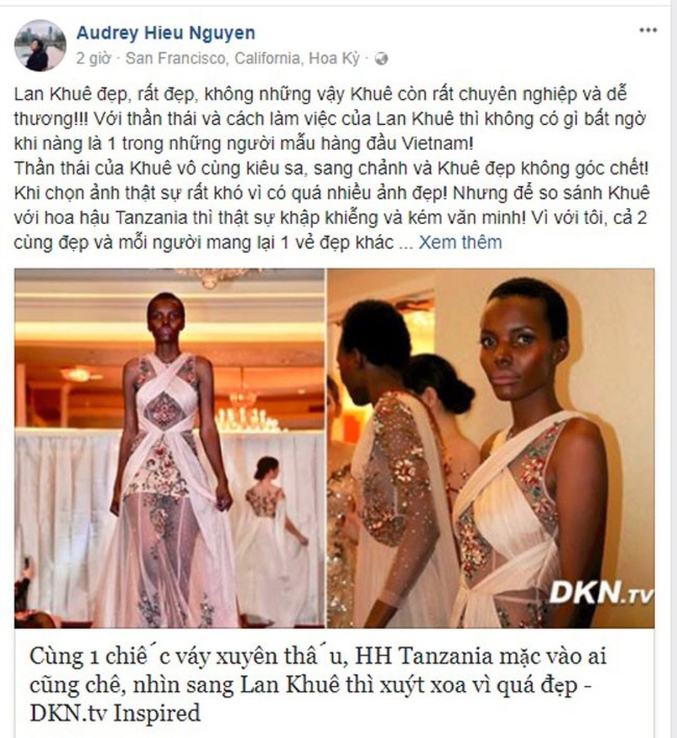 NTK Việt lên tiếng khi Hoa hậu Tanzania bị chê "thô kệch", "nam tính" - 3 NTK Việt lên tiếng bênh vực