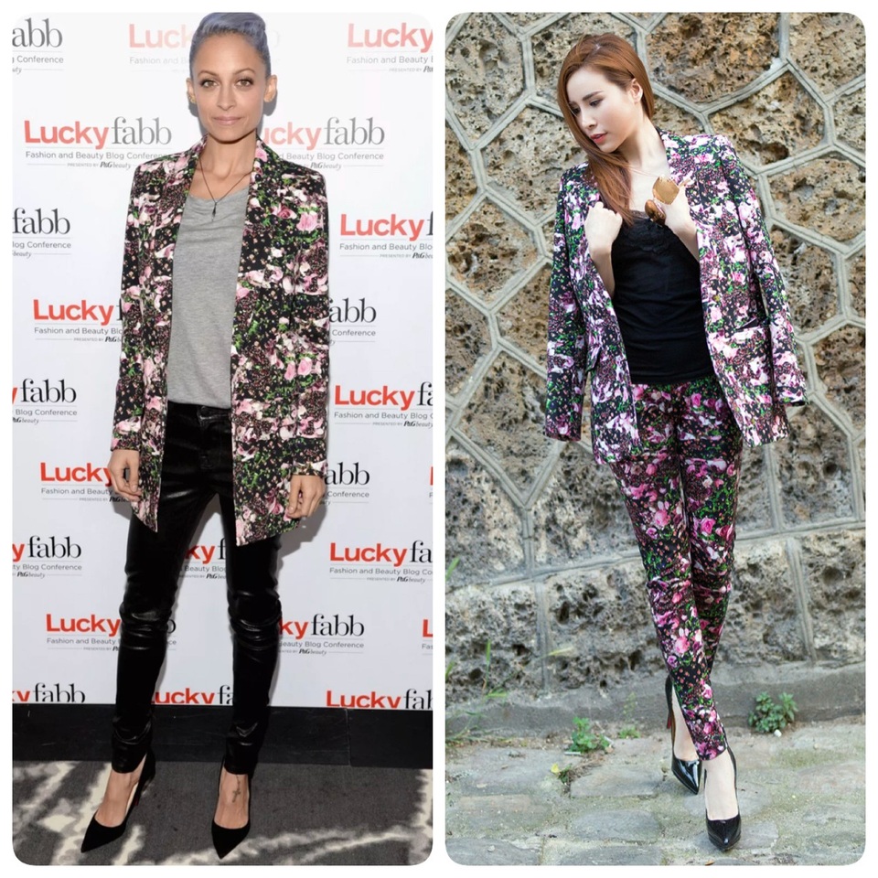 Trong khi Nicole Richie phối blazer Givenchy với quần skinny đen thì Hoàng Dung diện cả cây Givenchy cùng hoạ tiết. Mỗi người 1 cách mix đồ thể hiện sự sáng tạo không giới hạn trong thế giới của những cô gái yêu thời trang.