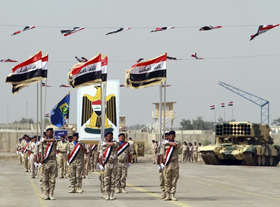 Ấn tượng những lễ duyệt binh hoành tráng khắp thế giới - 17 Quân đội Iraq tổ chức lễ duyệt binh kỷ niệm ngày thành lập lực lượng pháo binh ở thủ đô Baghdad năm 2014.