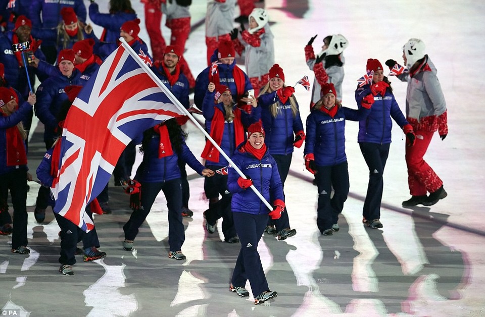 Lễ khai mạc Olympic mùa Đông 2018 hoành tráng, rực rỡ sắc màu - 9 Màn diễu hành của đoàn thể thao Vương quốc Anh