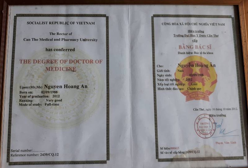 Làm giả bằng bác sĩ, tổ chức khám chữa bệnh ngang nhiên - 3 Bằng bác sĩ dỏm của Nguyễn Hoàng Ân