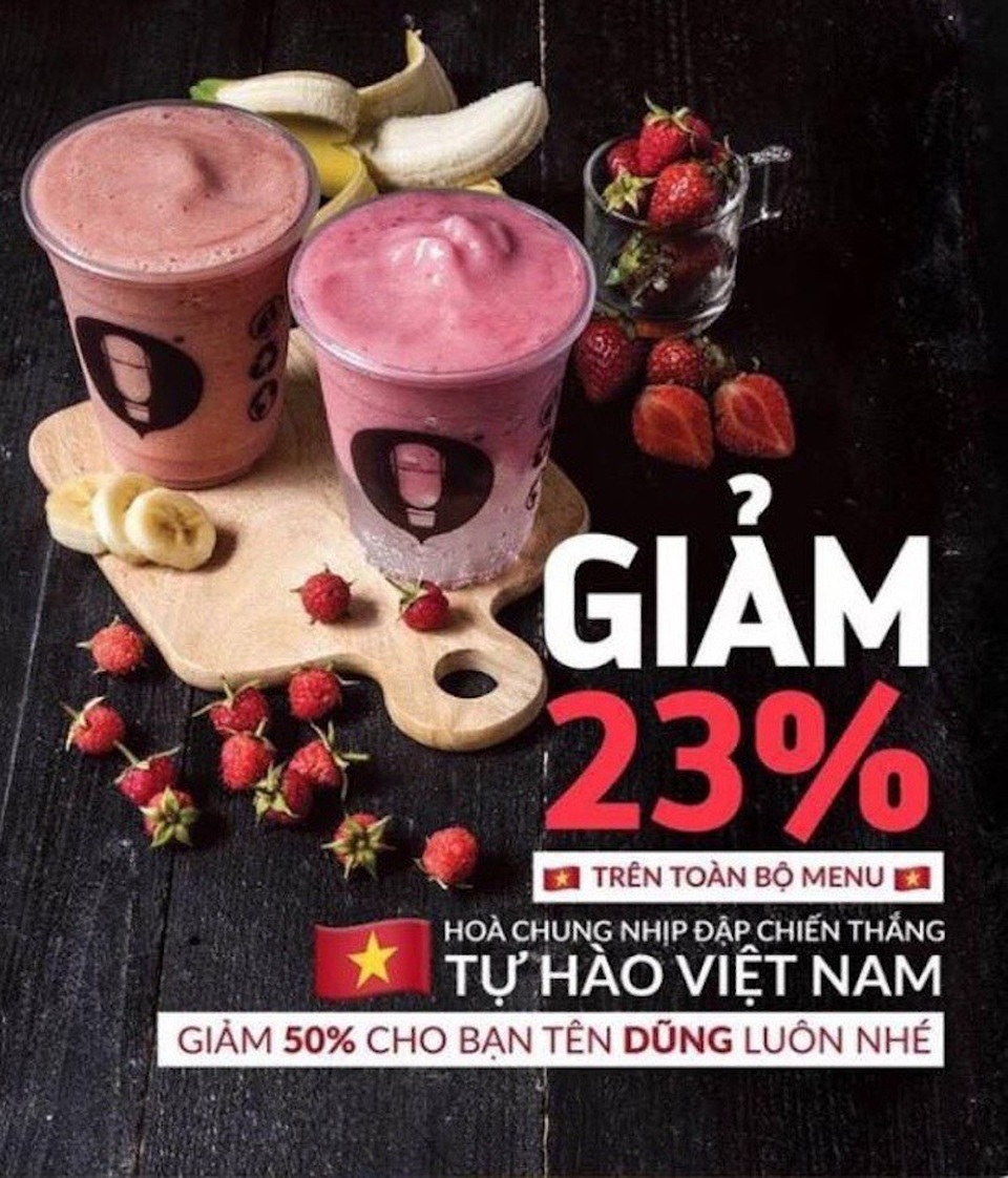 Người có tên giống cầu thủ U23 Việt Nam được giảm 50% khi mua đồ - 3 Nhiều quán cà phê giảm giá 50% cho người tên Dũng, giống tên cầu thủ của tuyển U23 Việt Nam.
