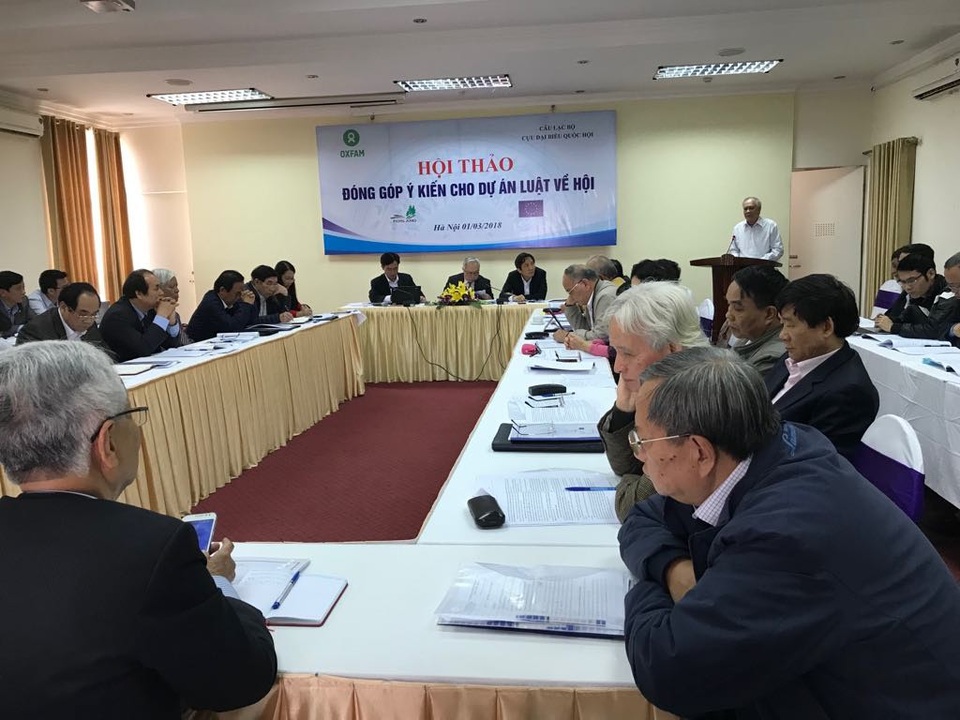 Luật về Hội không thể thông qua: “Đáng lẽ buồn nhưng chúng tôi lại vui” - 1 Chủ tịch Tổng hội xây dựng Việt Nam phát biểu tại hội thảo do Ban chủ nhiệm Câu lạc bộ cựu Đại biểu Quốc hội, tổ chức Oxfam tổ chức.