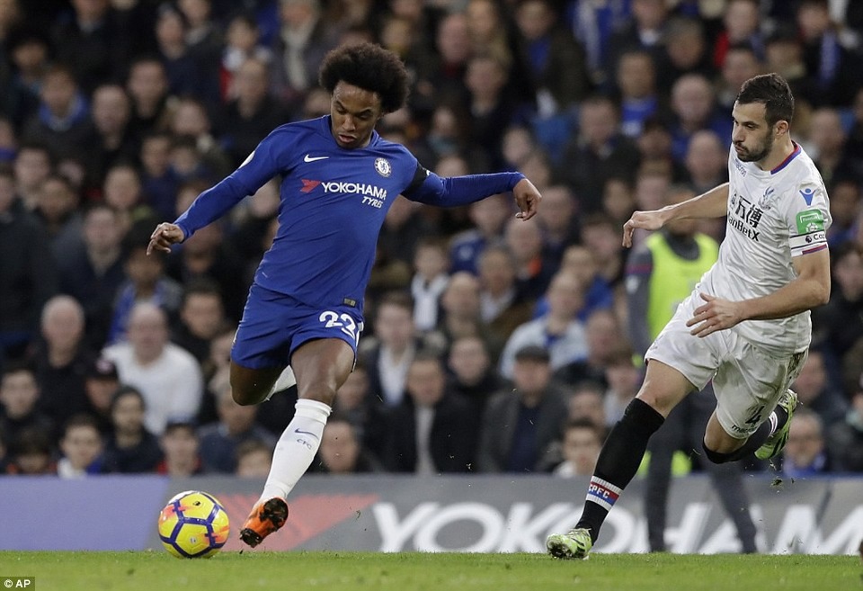 Chelsea 2-1 Crystal Palace: Niềm vui trở lại - 1
Willian mở tỉ số trận đấu cho Chelsea với một cú sút chính xác từ bên ngoài vòng cấm địa