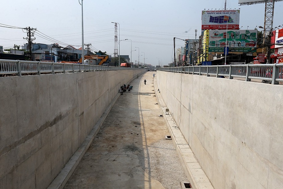 Toàn cảnh hầm chui sắp thông xe tại cửa ngõ Tây Bắc TPHCM - 4 Hầm hở đường Trường Chinh dài 140m, phía đường quốc lộ 22 dài 180m.
