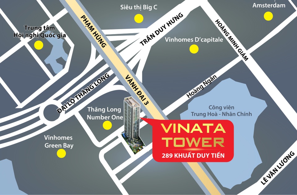 Vinata Tower khuấy động bất động sản Trung Hòa - Nhân Chính - 1
Đặt tại “cửa ngõ” Trung Hòa - Nhân Chính, dự án Vinata Tower hưởng trọn sự thuận tiện về vị trí của khu vực này.