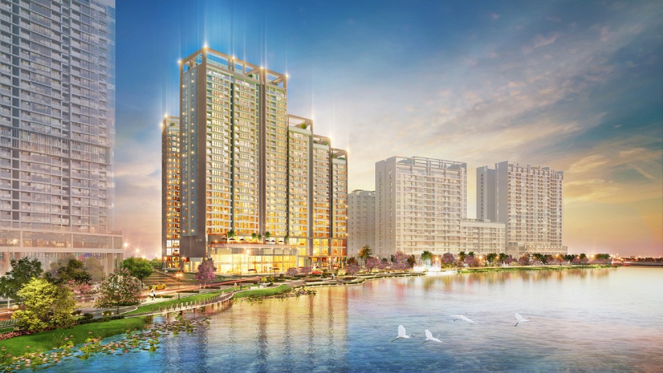 Bất động sản Nam Sài Gòn chờ “đón sóng” hạ tầng - 5 Tòa nhà M7A thuộc công trình The Signature được mở bán cuối tháng 3/2018 có vị trí đắc địa đối diện quảng trường chính công viên Sakura Park và sông cảnh quan.