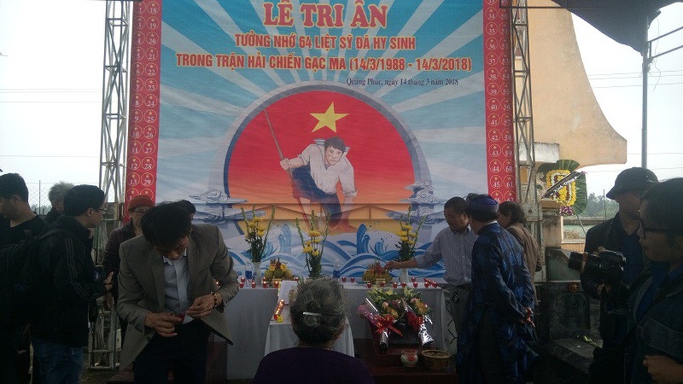 Lễ tri ân, tưởng nhớ 64 liệt sỹ đã hy sinh tại Gạc Ma năm 1988