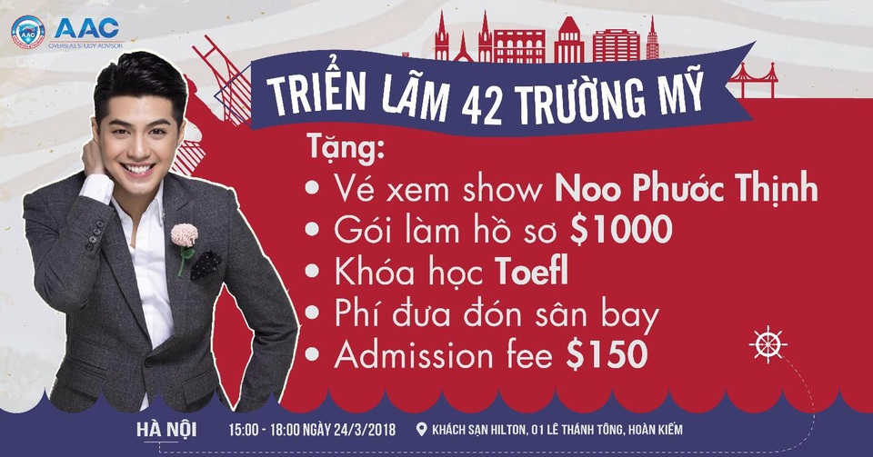 Tặng khóa học TOEFL và gói hỗ trợ tài chính “khủng” tại Triển lãm 42 trường đại học cao đẳng Mỹ - 1 Tặng khóa học TOEFL và gói hỗ trợ tài chính “khủng” tại Triển lãm 42 trường đại học cao đẳng Mỹ - 1